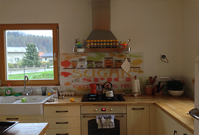 kuhinjsko steklo s fototapeto